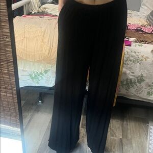 Black Wide-Leg Women's Lounge Pants